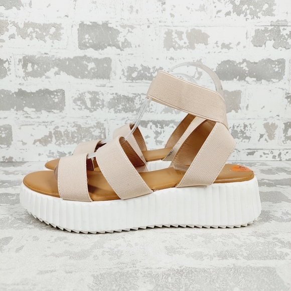 Madden Girl Shoes - New Madden Girl Pink Platform Elastic Strappy Sandals A36